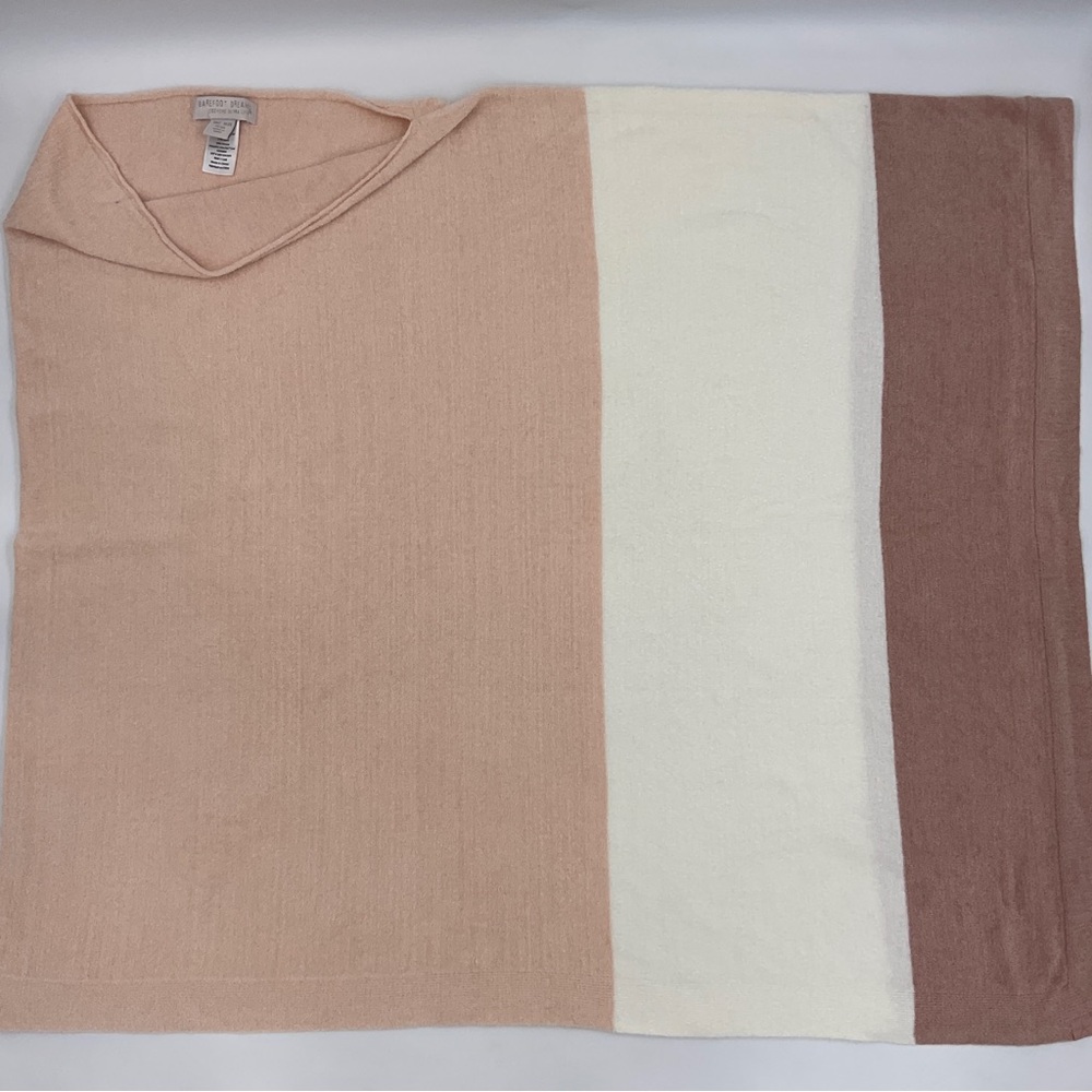 Barefoot Dreams CozyChic Ultra Lite Knit Sunset Poncho Pale Pink One Size Plus - Picture 11 of 16